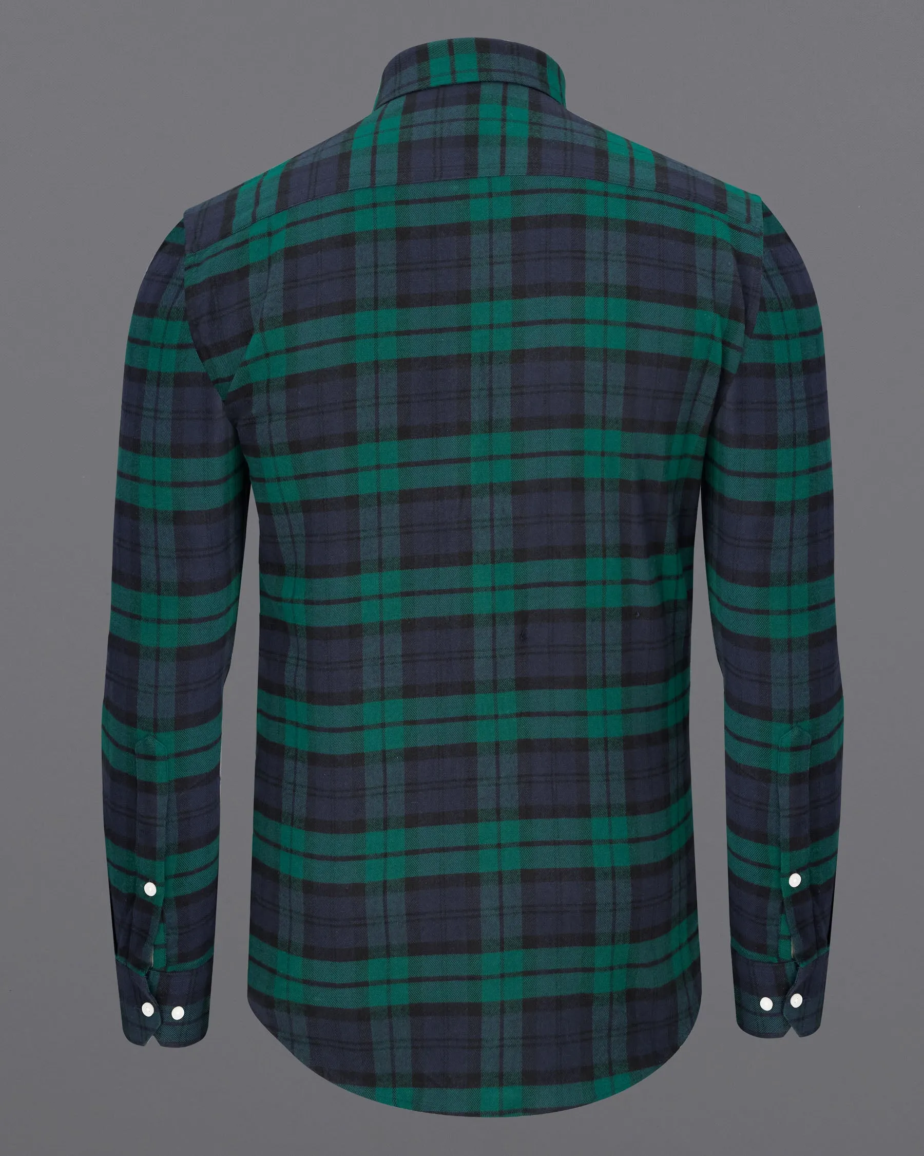 Tolopea with Aqua Deep Green Flannel Shirt