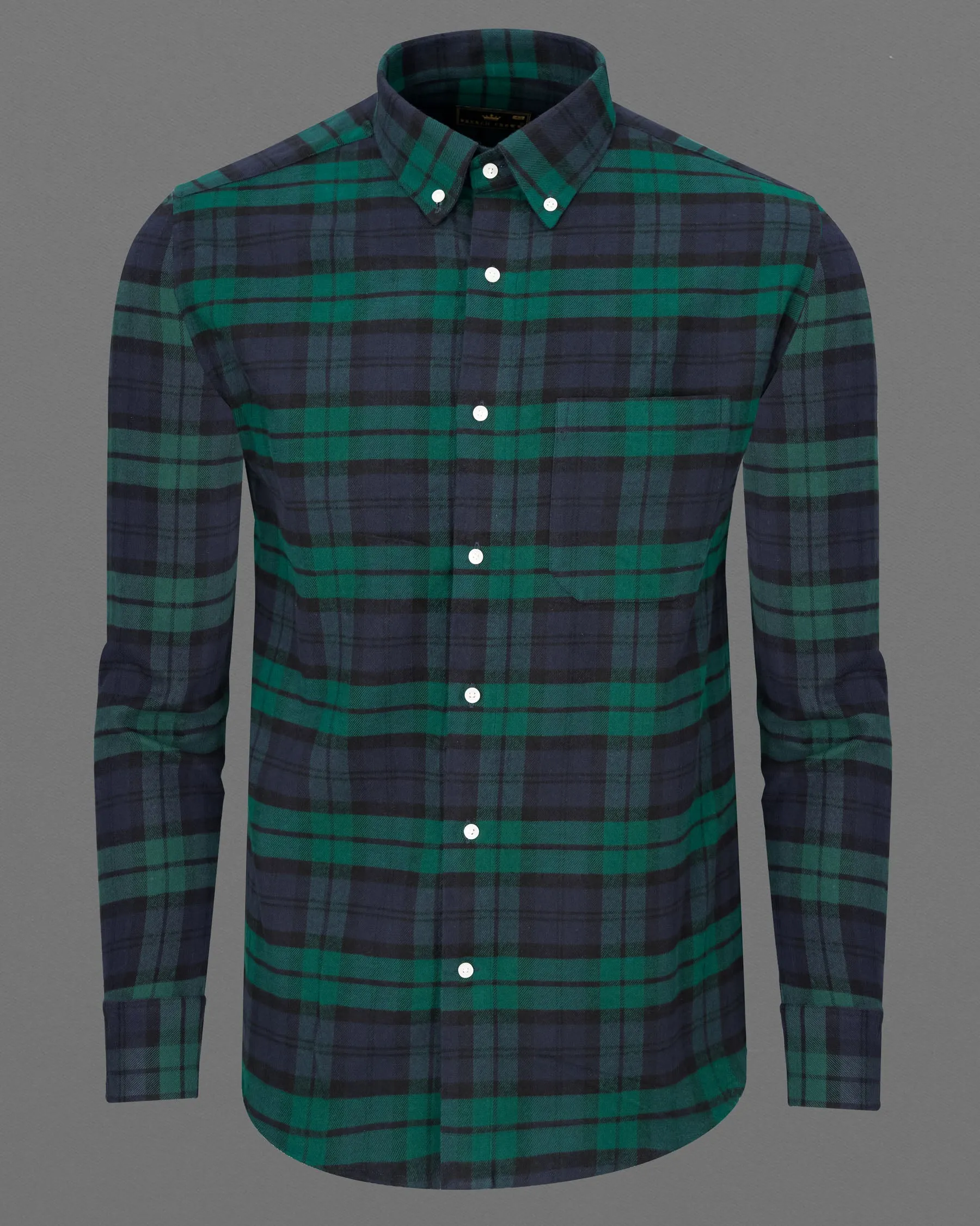 Tolopea with Aqua Deep Green Flannel Shirt