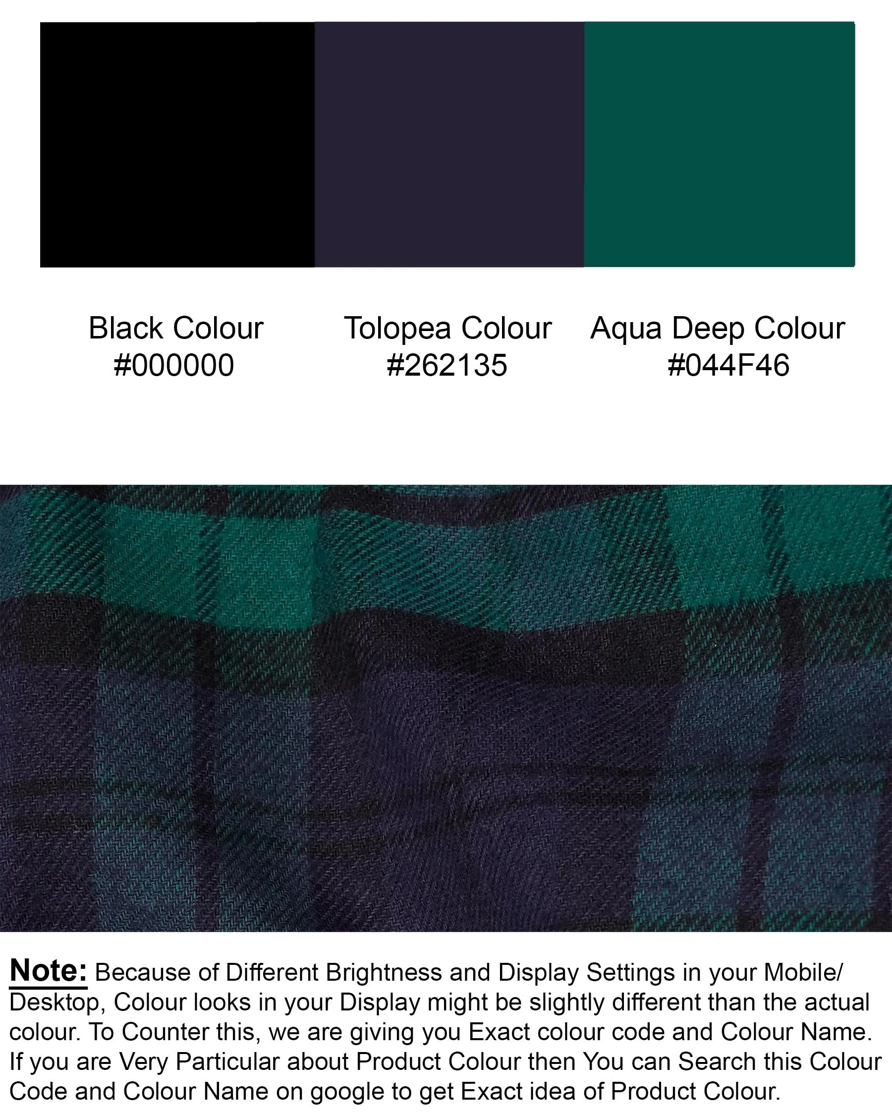 Tolopea with Aqua Deep Green Flannel Shirt