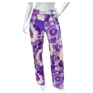 Tom Ford Spring 2021 Purple Floral Print Trousers