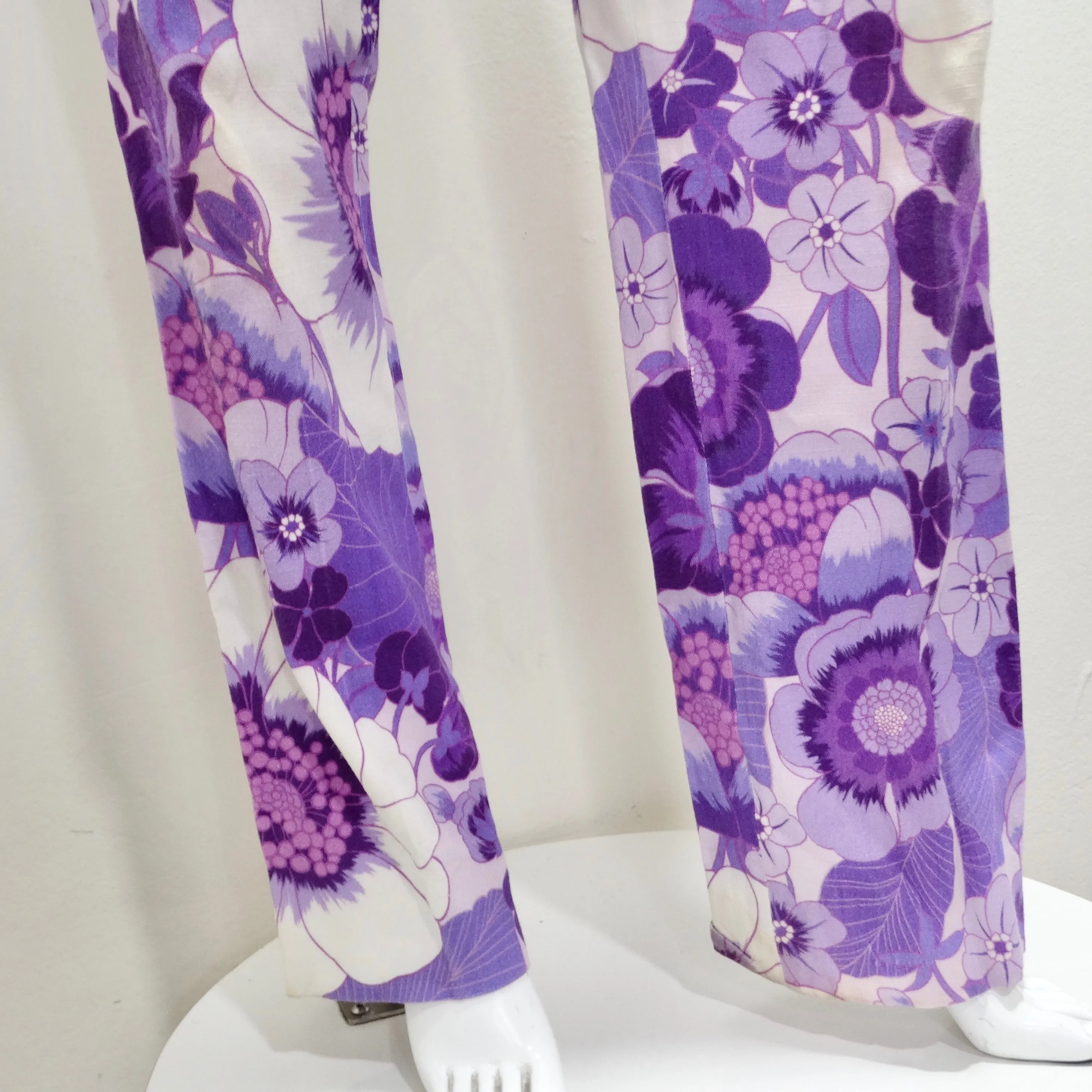 Tom Ford Spring 2021 Purple Floral Print Trousers
