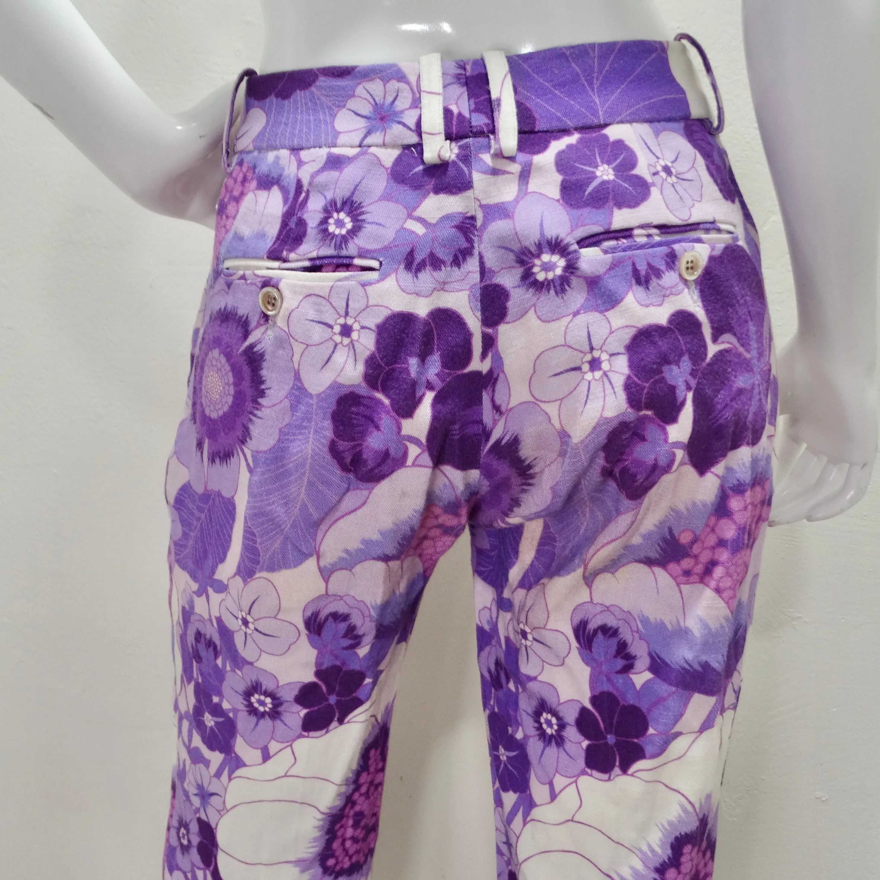 Tom Ford Spring 2021 Purple Floral Print Trousers