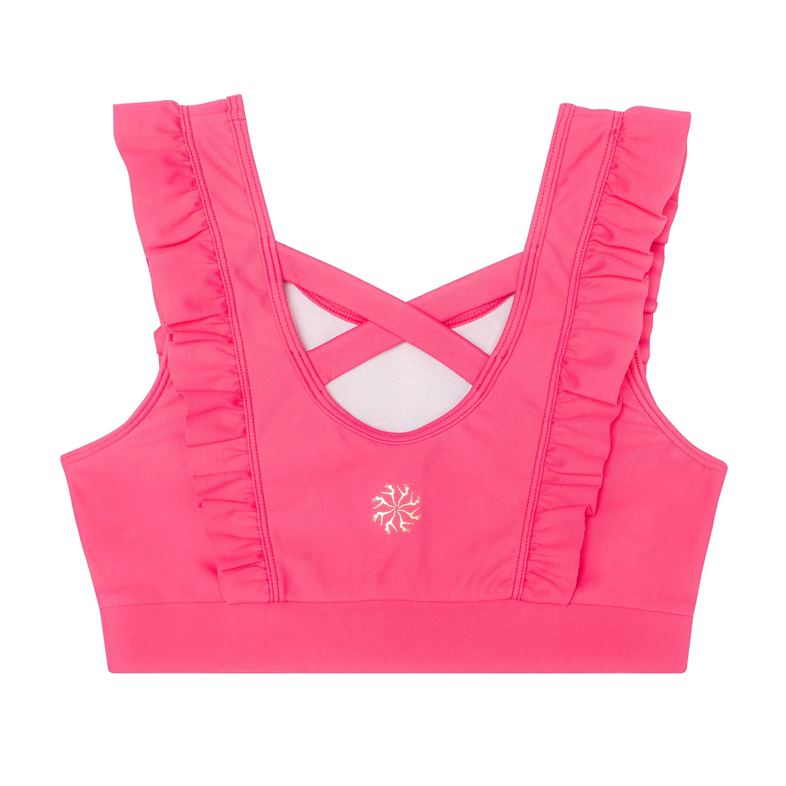 Tonya: Frill Bra Crop in Raspberry Pink