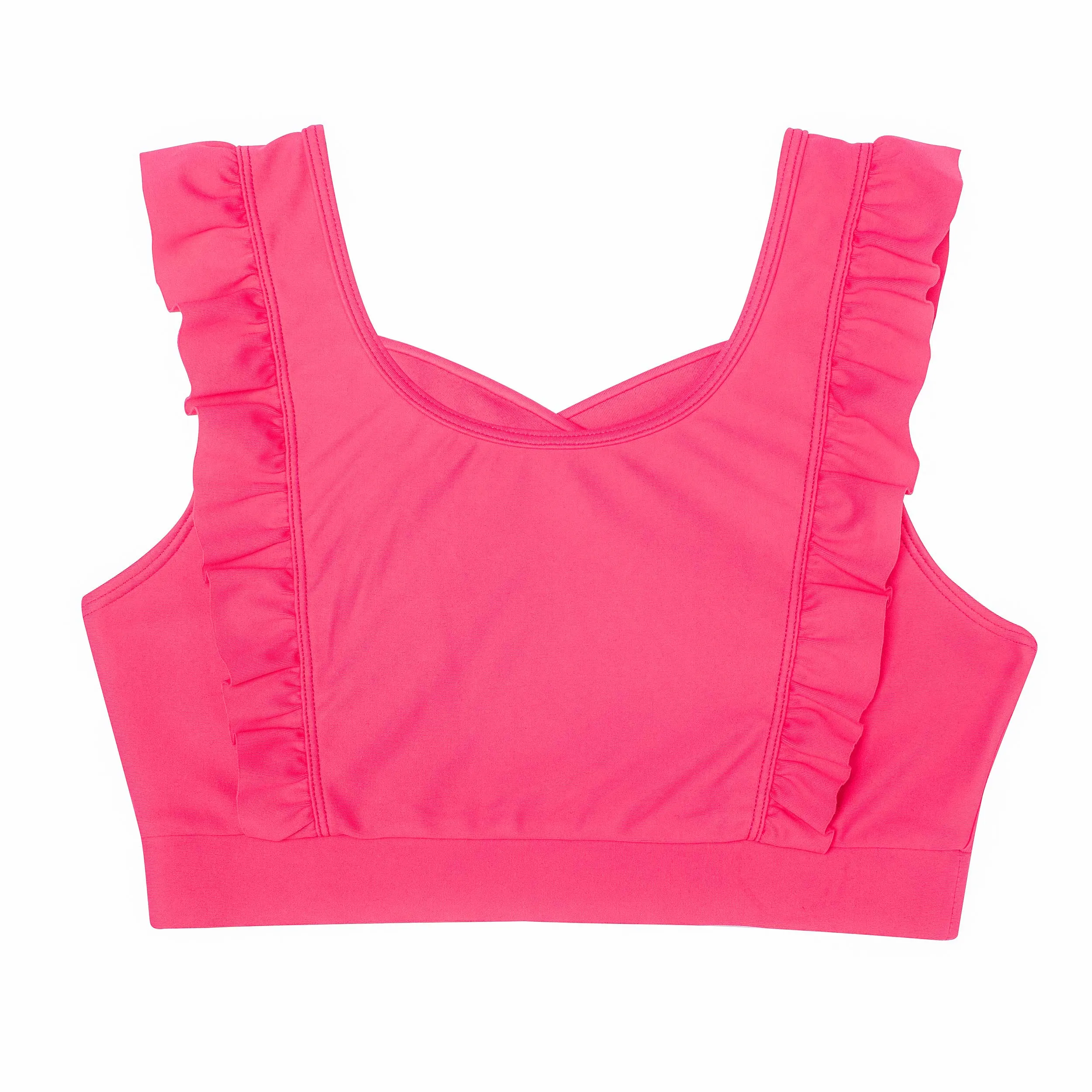 Tonya: Frill Bra Crop in Raspberry Pink