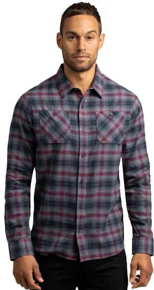 TRAVIS MATHEW 'HIGH STAKES' FLANNEL BUTTON SHIRT - BLUEBERRY