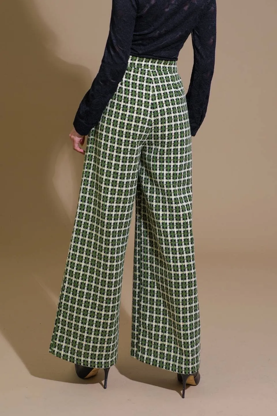 Tweed Wide-Leg Pants