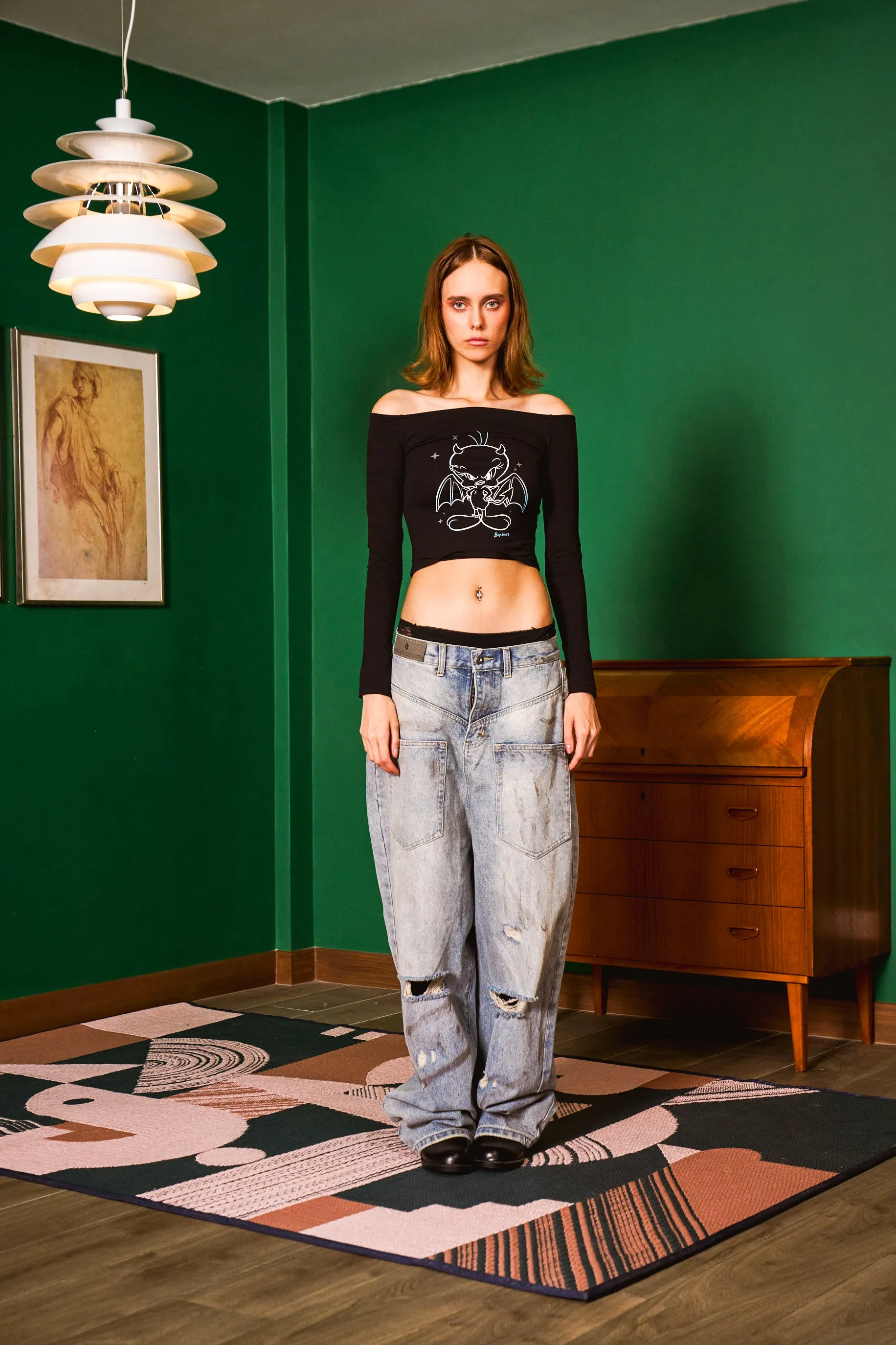 Tweety Satan Off Shoulder Top