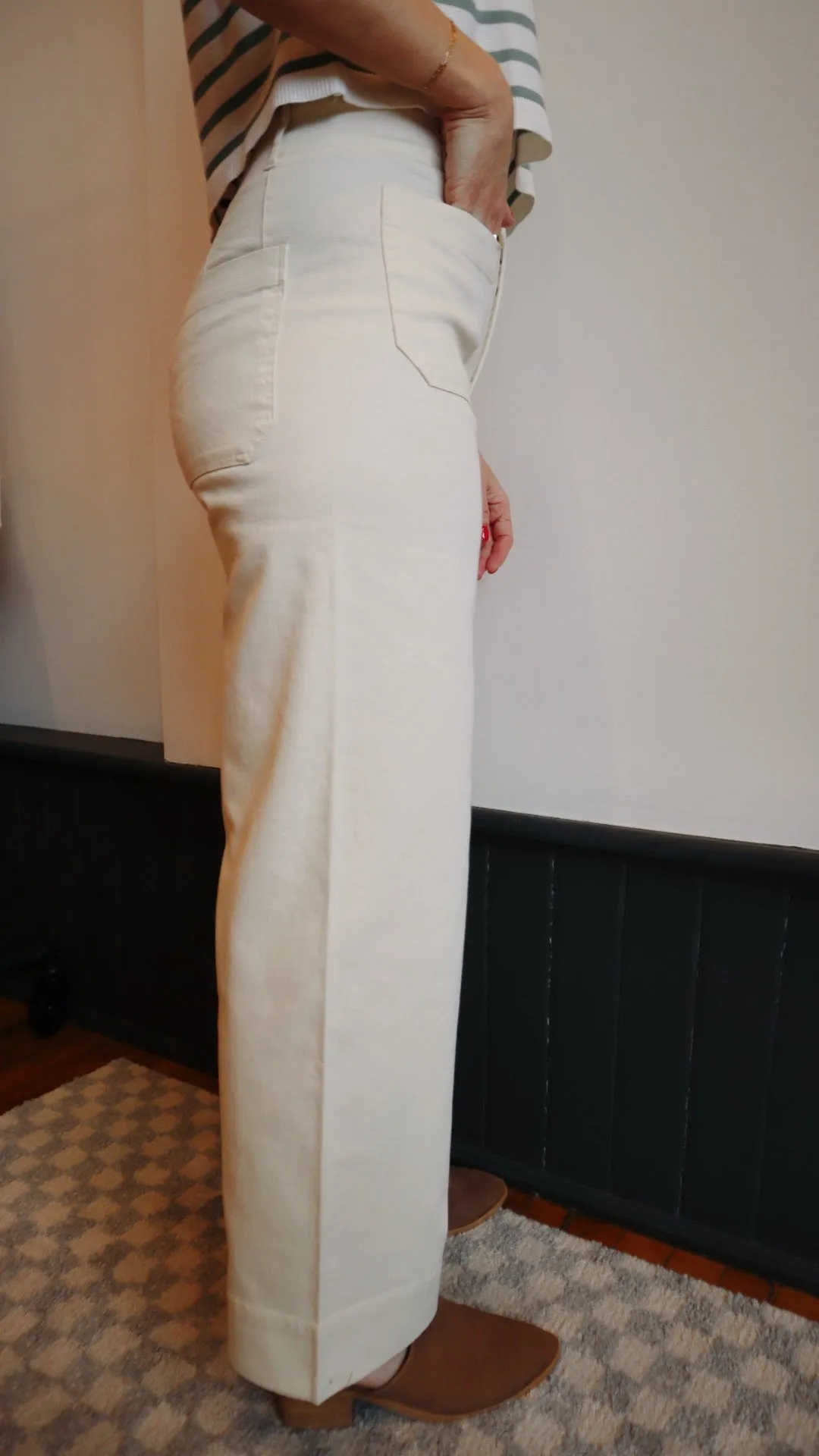 Twill Patch Pocket Wide Leg