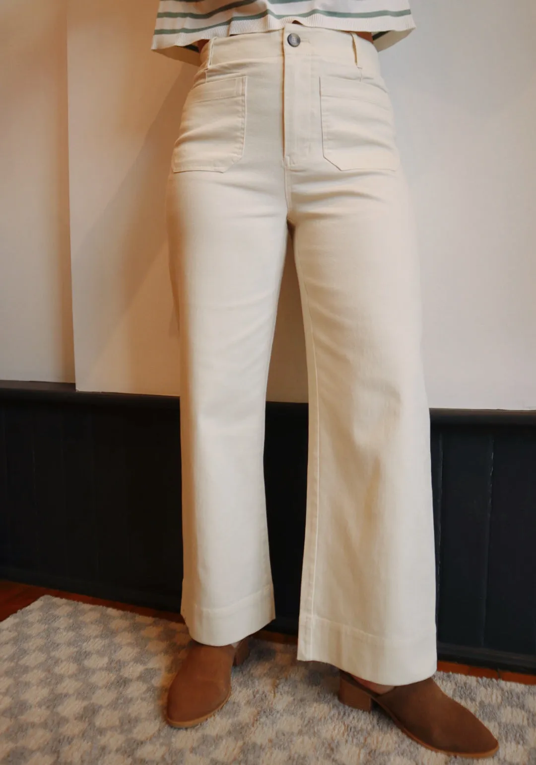 Twill Patch Pocket Wide Leg