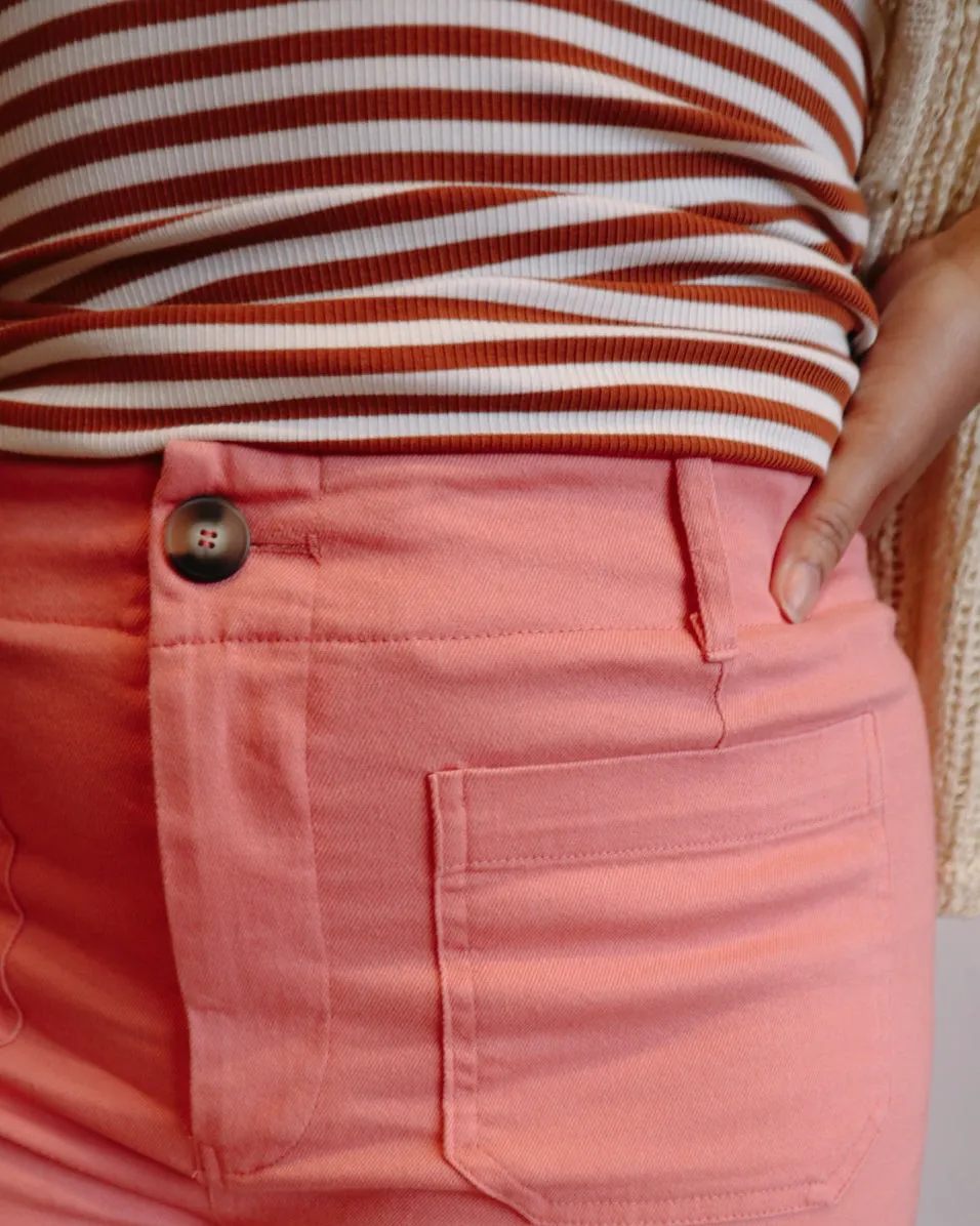 Twill Patch Pocket Wide Leg