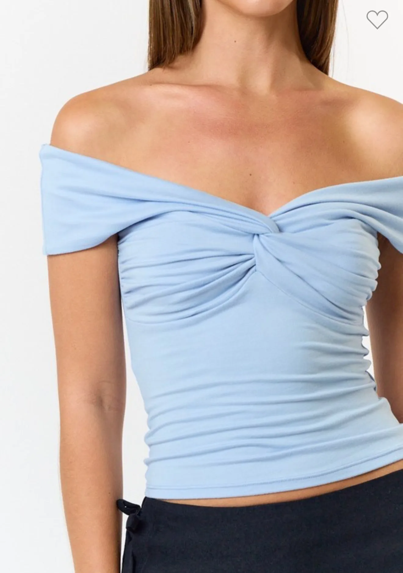Twist Front Off Shoulder Top