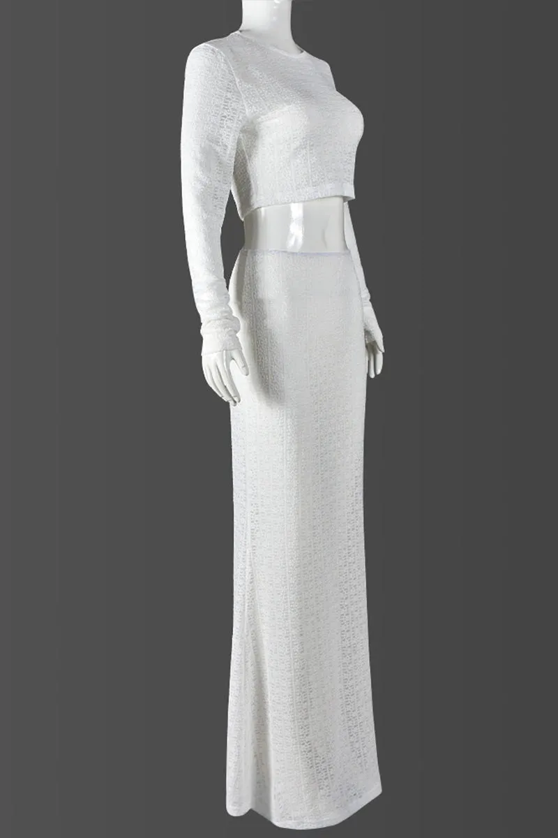 UM0162 Lace Shirt and Skirt Set