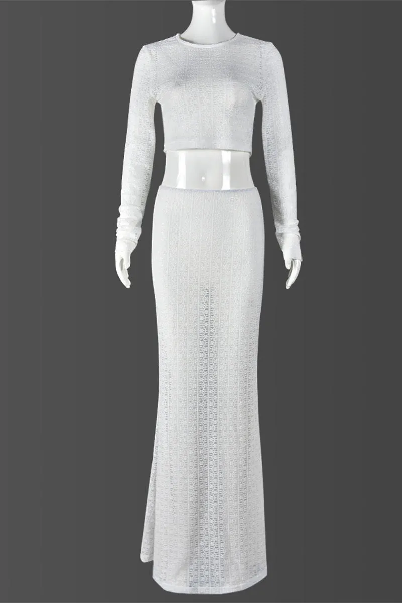 UM0162 Lace Shirt and Skirt Set