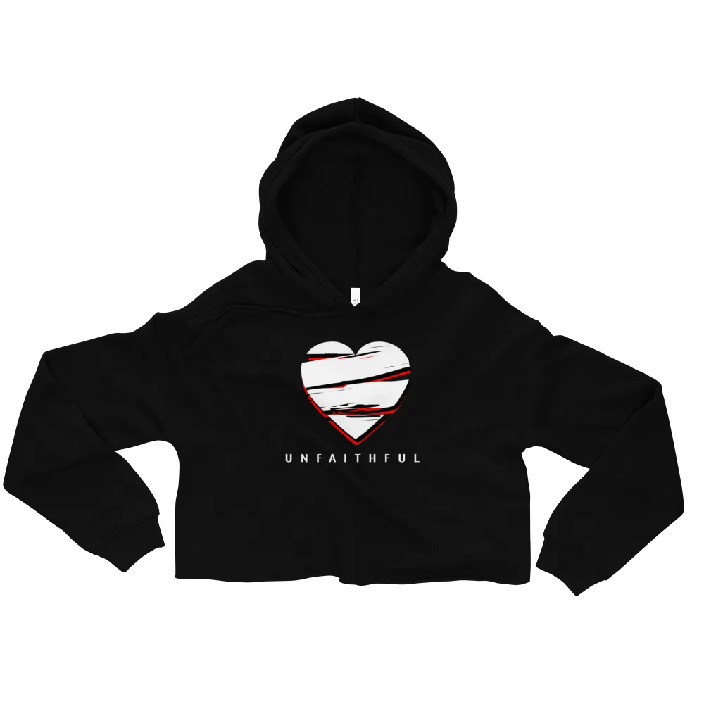 Unfaithful - Ripped Heart Crop Hoodie