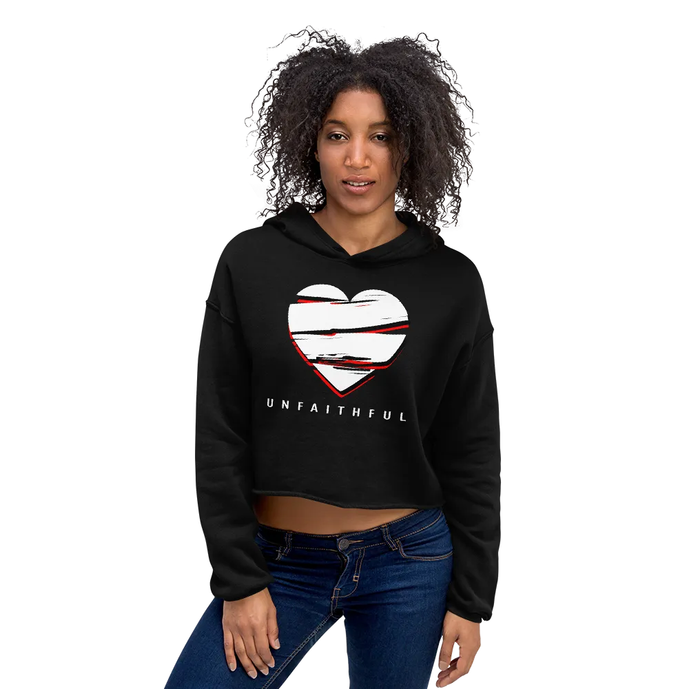 Unfaithful - Ripped Heart Crop Hoodie