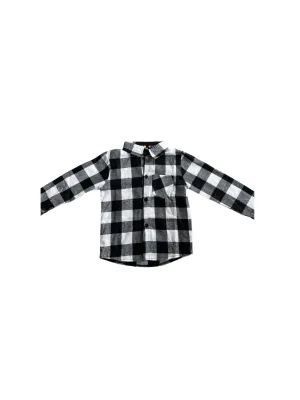 Unisex black and white plaid flannel