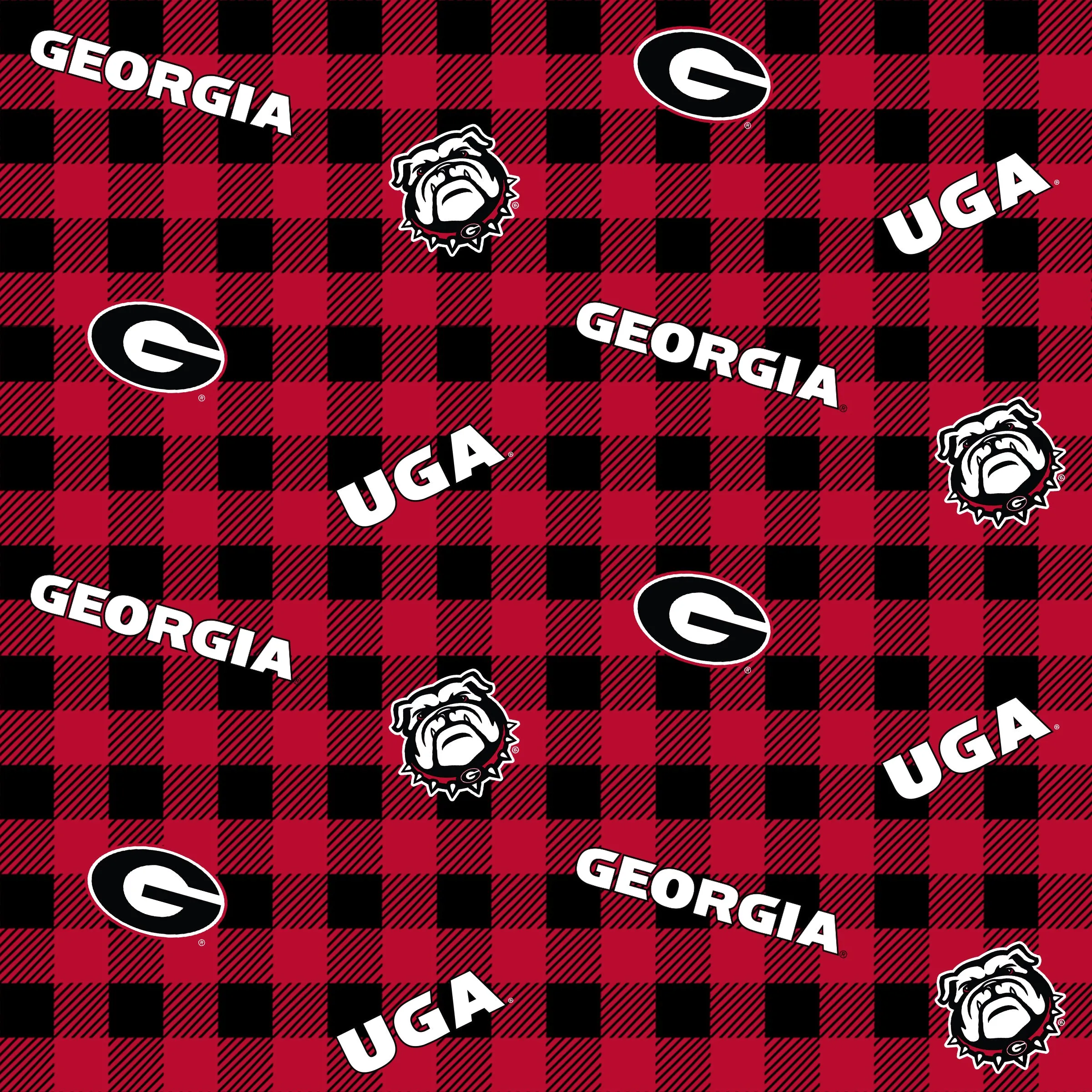 UNIVERSITY OF GEORGIA-Buffalo Plaid-100% Cotton-GA1207