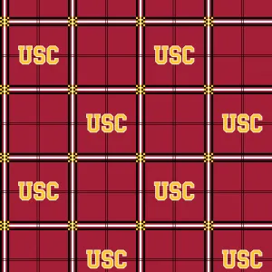 UNIVERSITY OF SOUTHERN CALIFORNIA-Plaid Flannel-100% Cotton-USC023