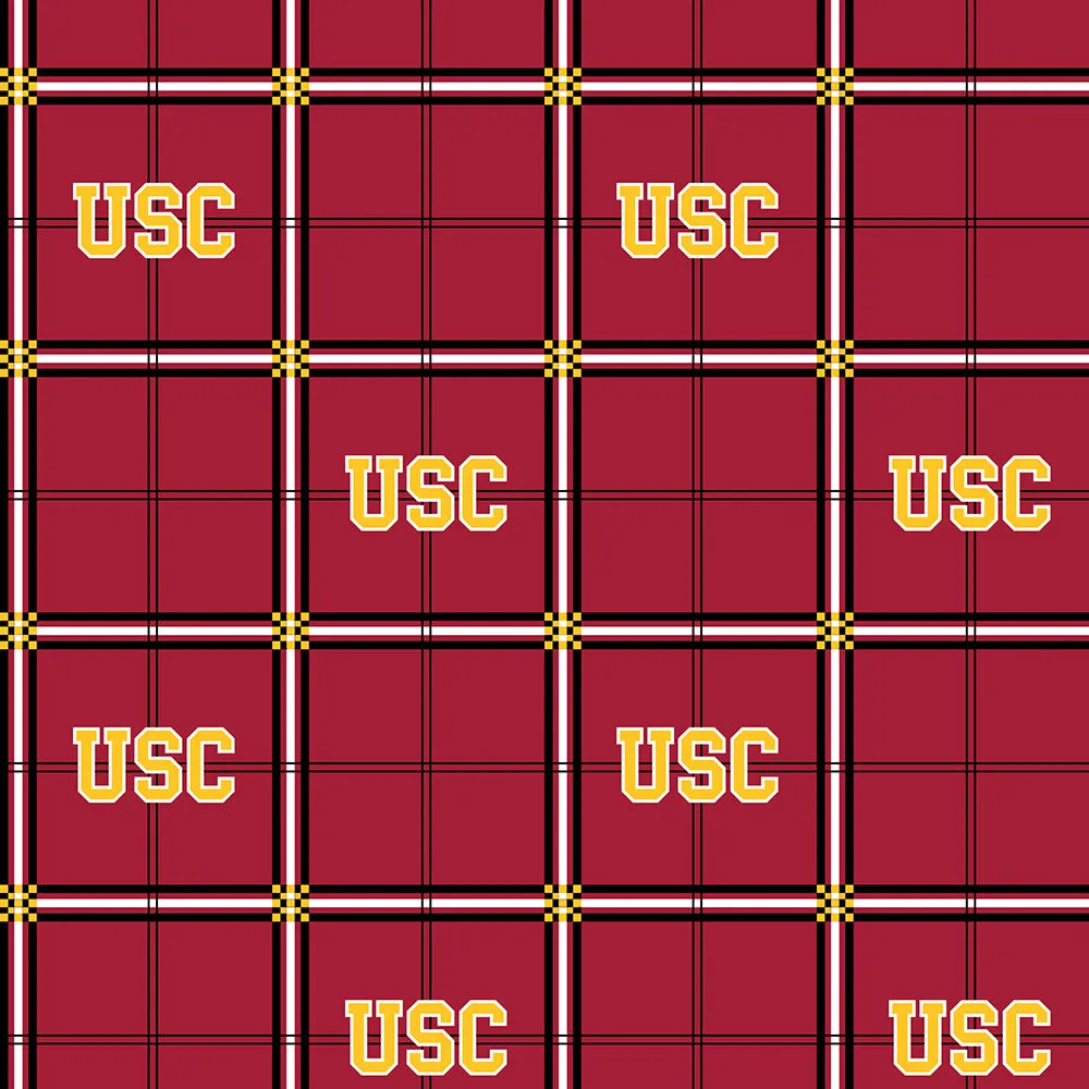 UNIVERSITY OF SOUTHERN CALIFORNIA-Plaid Flannel-100% Cotton-USC023