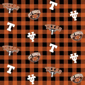 UNIVERSITY OF TEXAS-Buffalo Plaid-100% Cotton-TX1207