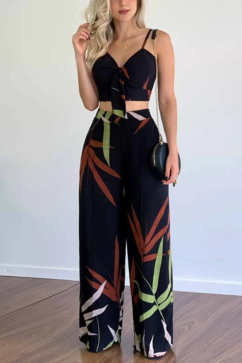 UNY40127 Printed Sleeveless Top & Pants Set