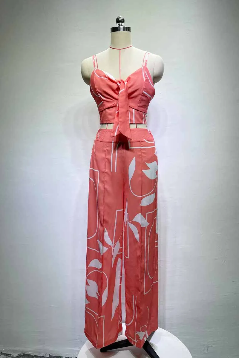 UNY40127 Printed Sleeveless Top & Pants Set