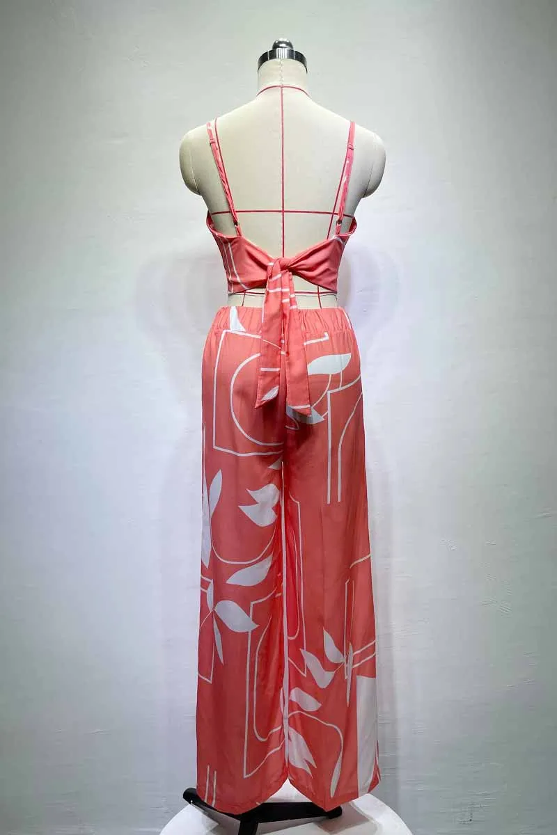 UNY40127 Printed Sleeveless Top & Pants Set