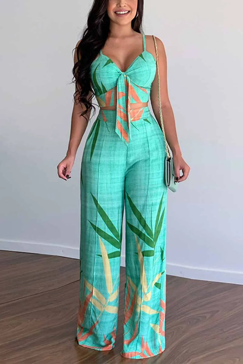 UNY40127 Printed Sleeveless Top & Pants Set