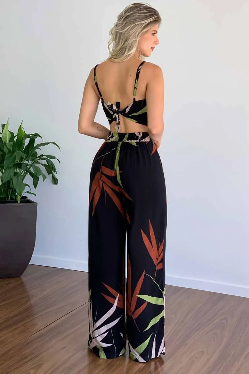 UNY40127 Printed Sleeveless Top & Pants Set