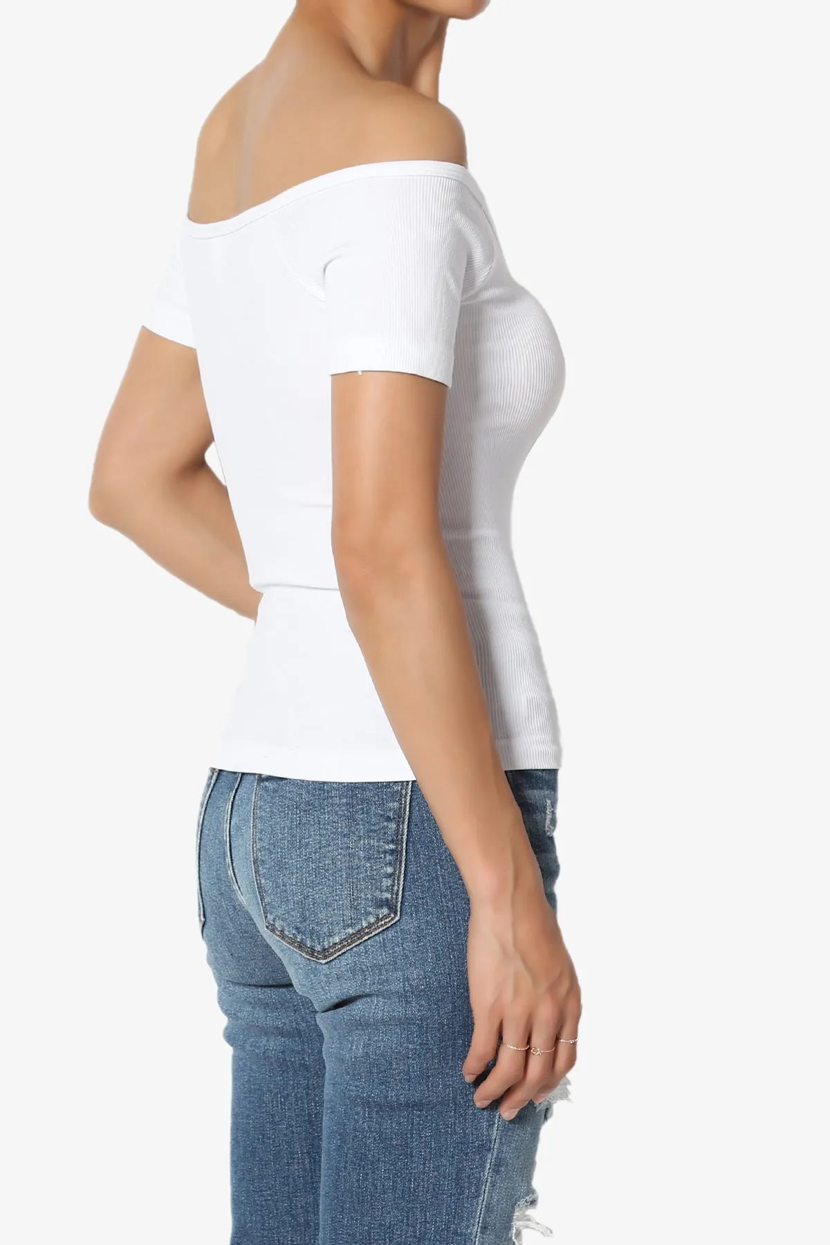 Vala Off Shoulder Ribbed Top