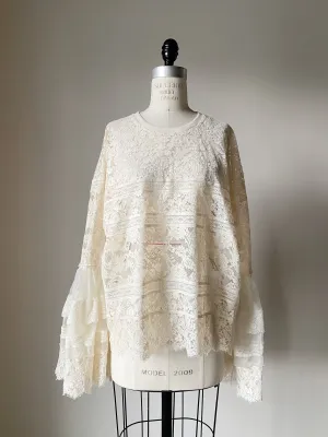 valencienne lace patched t shirt