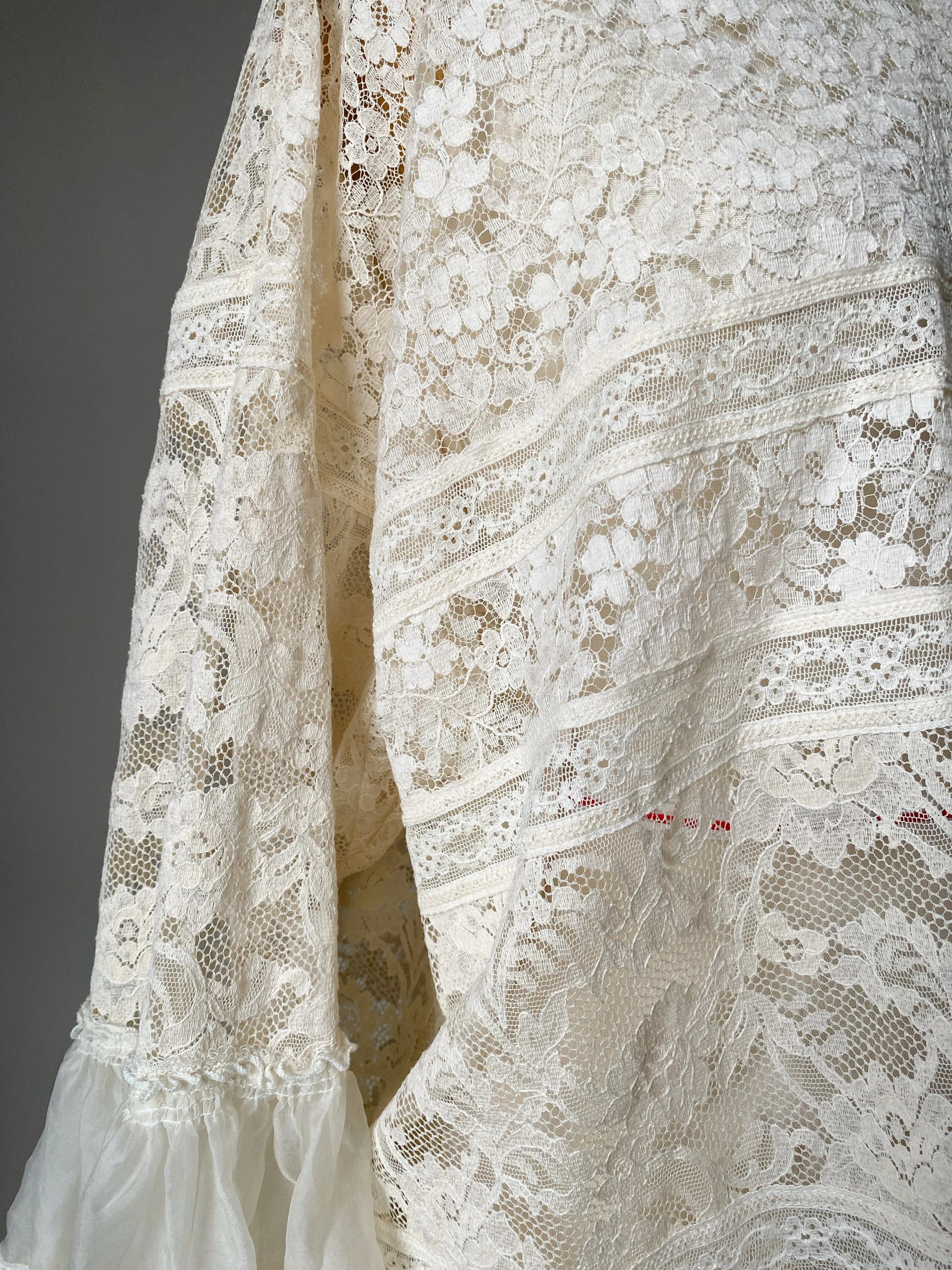 valencienne lace patched t shirt