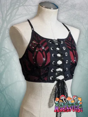 Vampira Lace Up Backless Crop Top - Ready to Ship