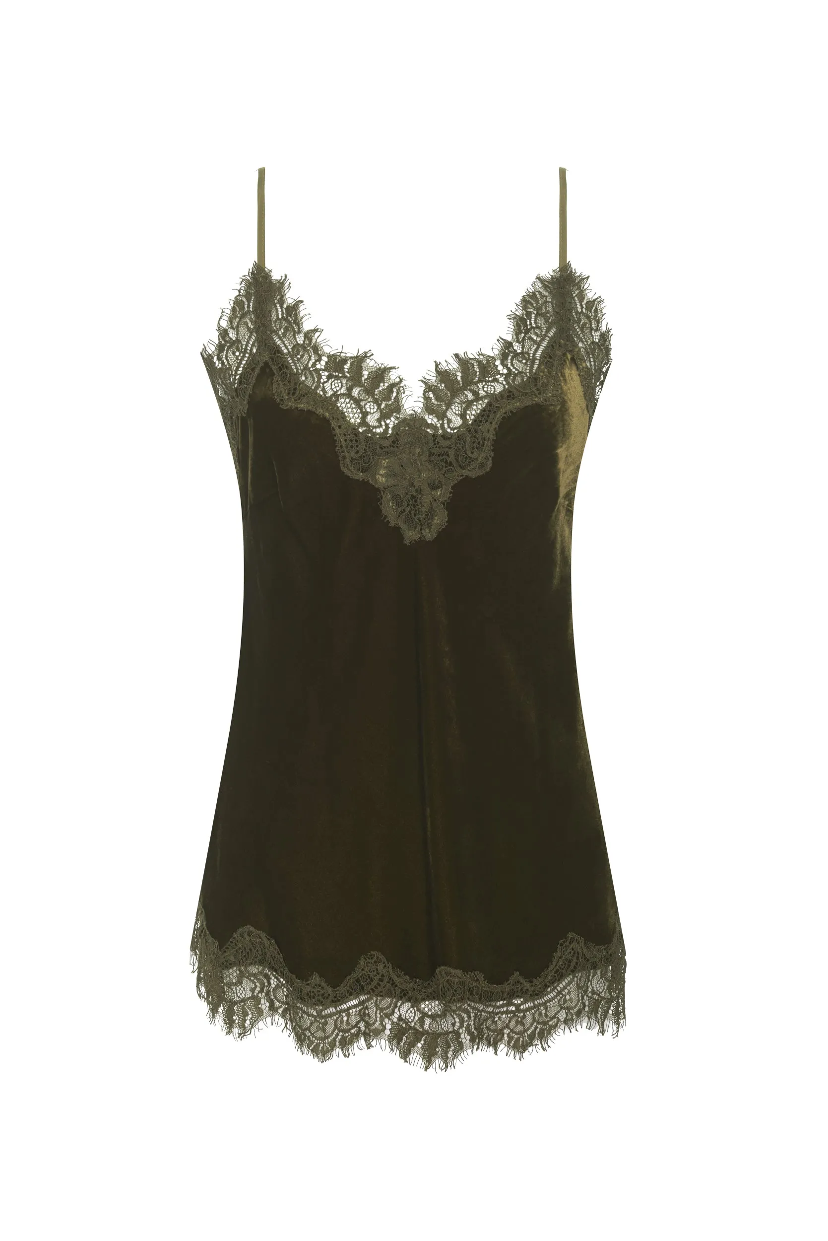 Velvet Coco Bias Cami Dark Olive