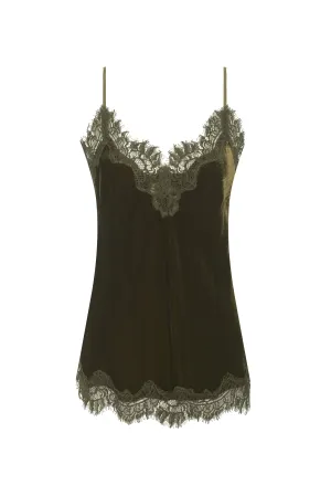 Velvet Coco Bias Cami Dark Olive