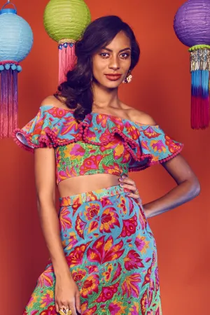 VENDALA OFF THE SHOULDER CROP TOP