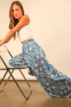 VERY J Printed Wide Leg Pants S-L