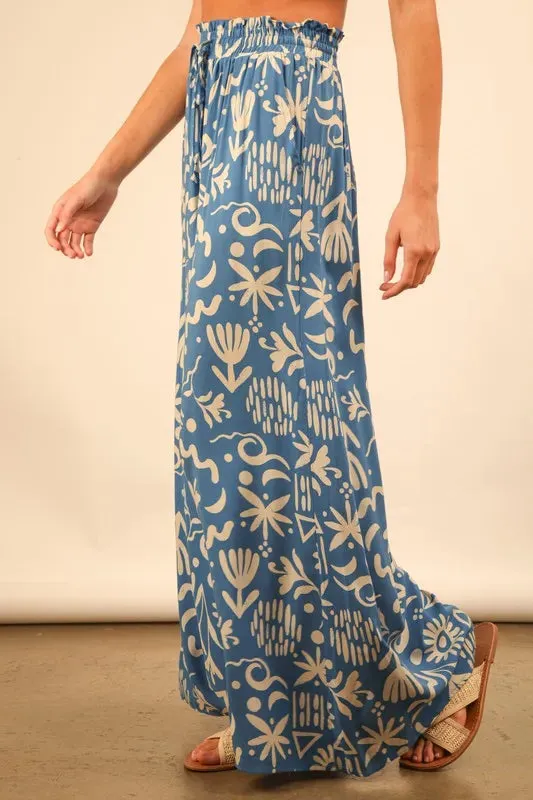 VERY J Printed Wide Leg Pants S-L