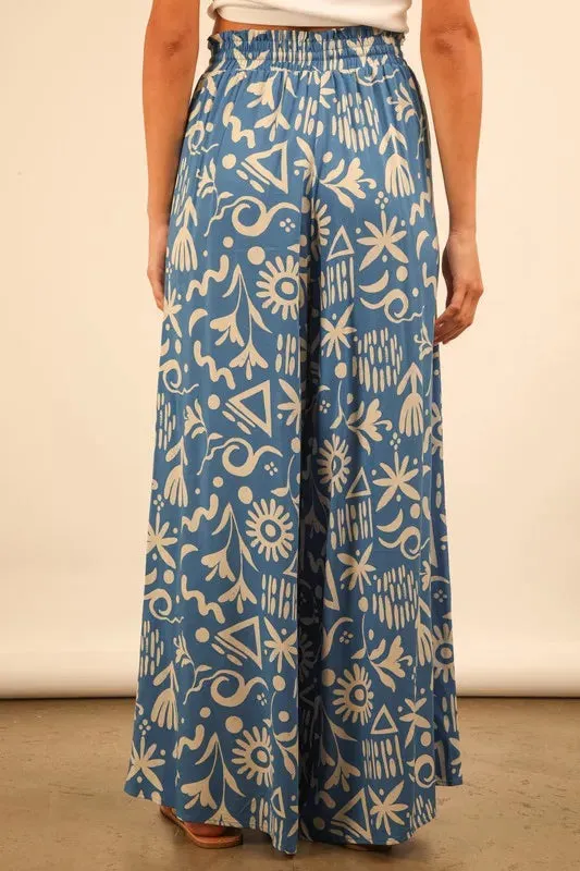 VERY J Printed Wide Leg Pants S-L