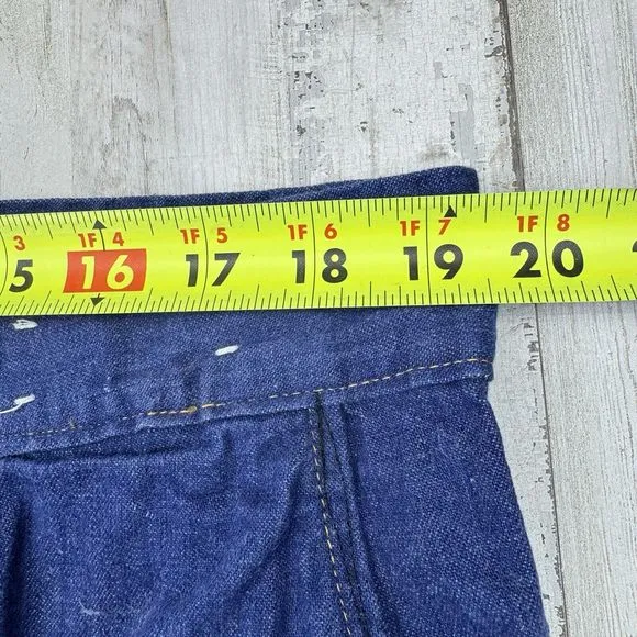 Vintage 70s Wide Leg High Rise Denim Jeans Talon Zipper Women’s Size 38x30 READ