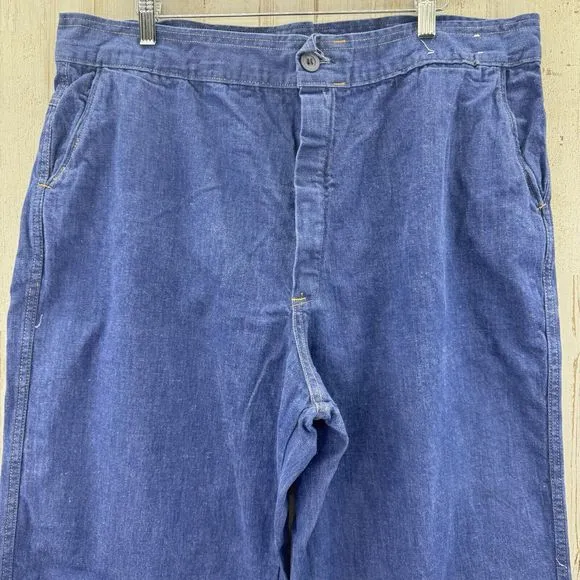 Vintage 70s Wide Leg High Rise Denim Jeans Talon Zipper Women’s Size 38x30 READ