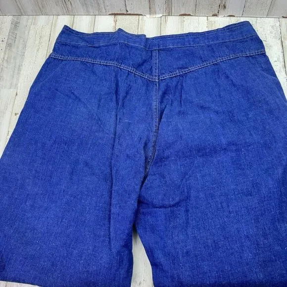 Vintage 70s Wide Leg High Rise Denim Jeans Talon Zipper Women’s Size 38x30 READ