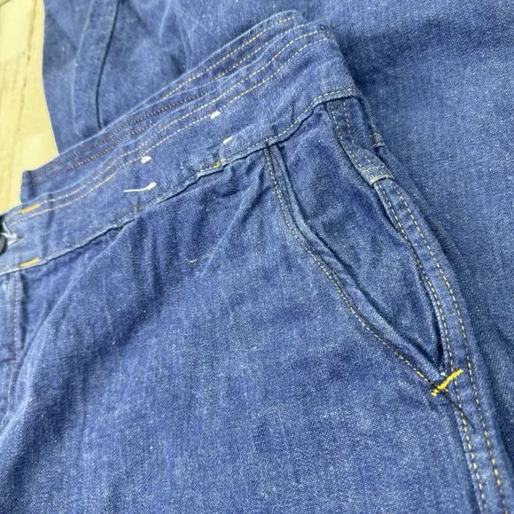 Vintage 70s Wide Leg High Rise Denim Jeans Talon Zipper Women’s Size 38x30 READ