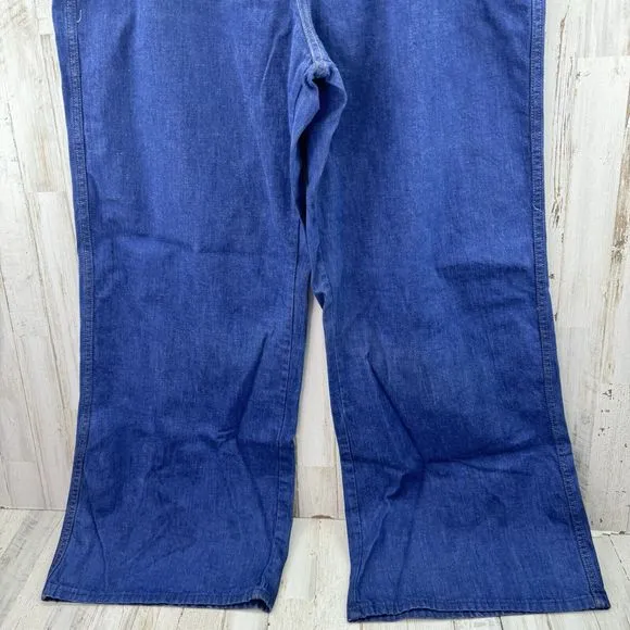 Vintage 70s Wide Leg High Rise Denim Jeans Talon Zipper Women’s Size 38x30 READ