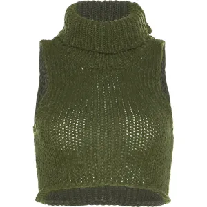 VINTAGE ARMY GREEN TURTLENECK TANK TOP UB98022