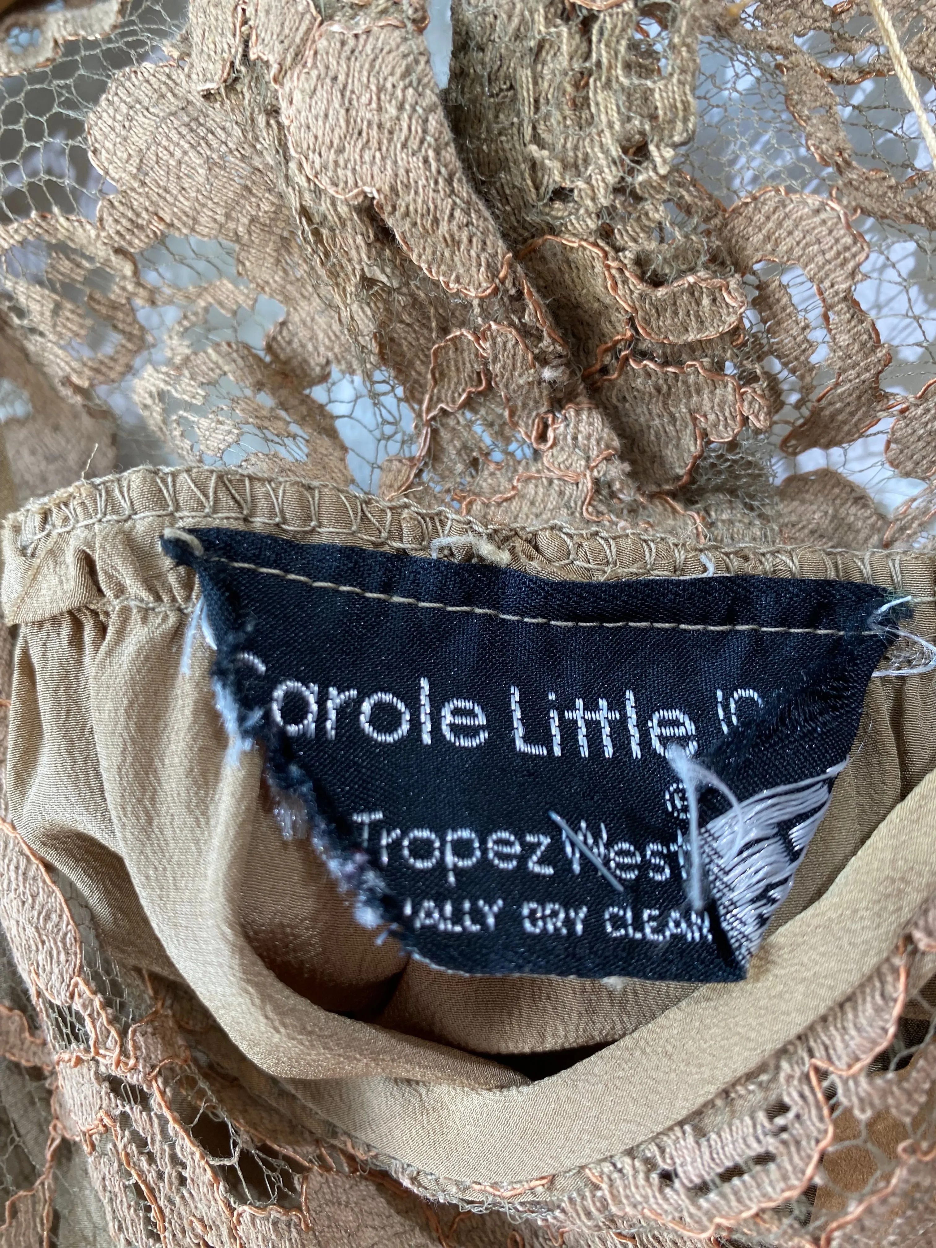 Vintage Carole Little Brown Silk Top