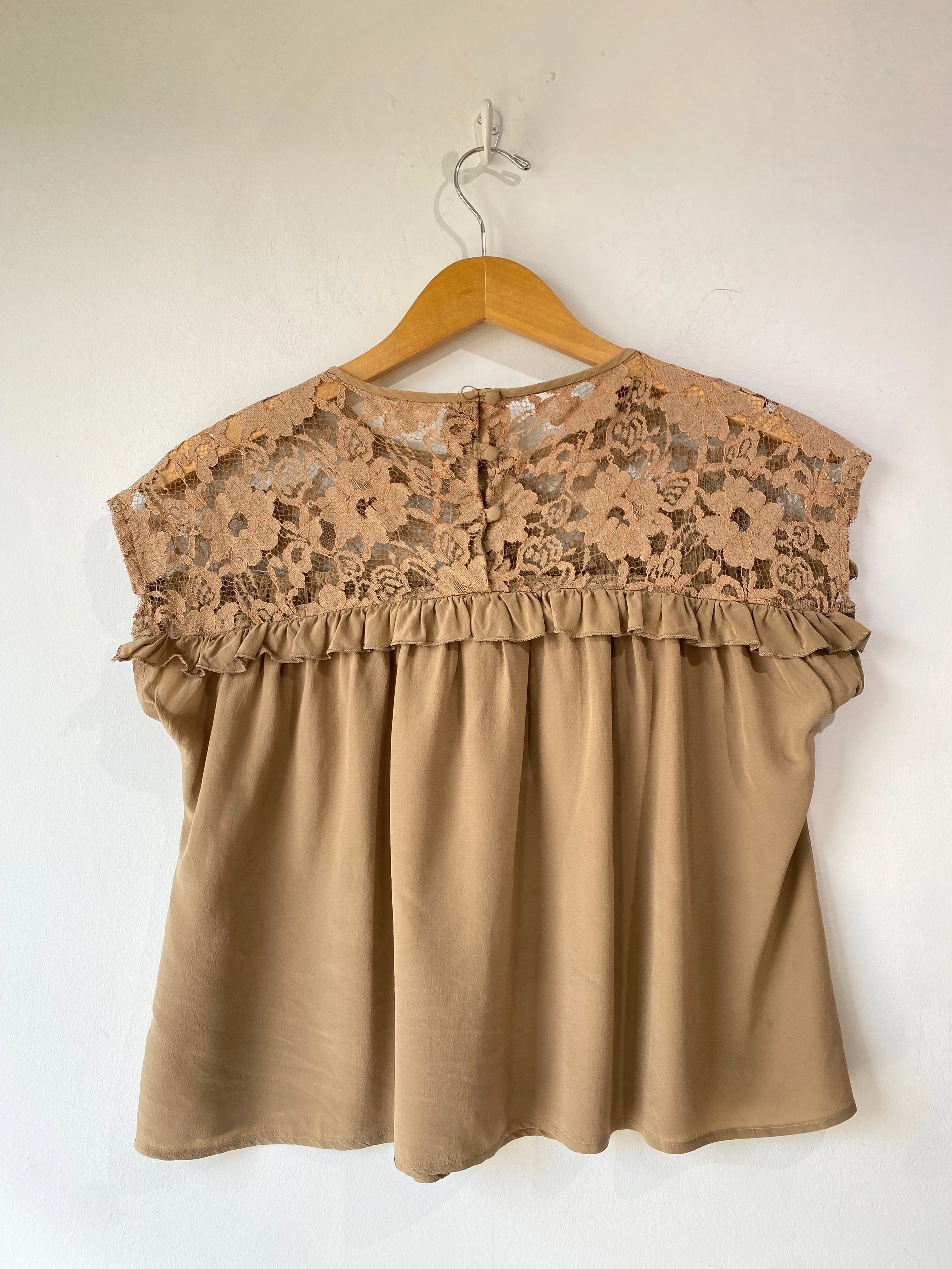 Vintage Carole Little Brown Silk Top