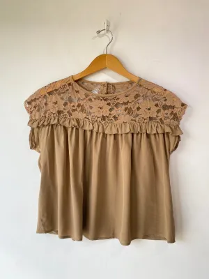 Vintage Carole Little Brown Silk Top