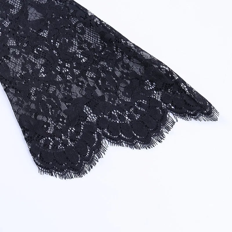 Vintage Gothic Velvet Semi-Cropped Top