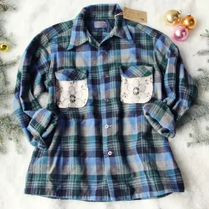 Vintage Lace & Patch Plaid Flannel #6